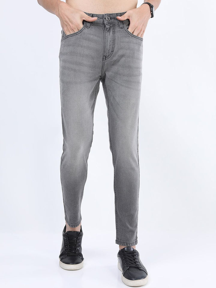 HIGHLANDER Men Grey Skinny Fit Light Fade Stretchable Denim Jeans