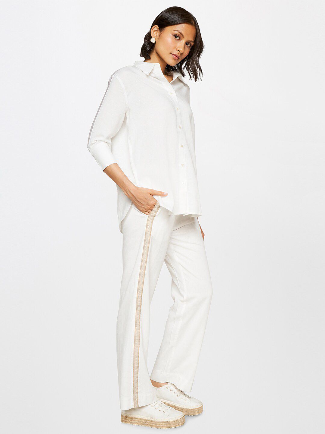 AND Shirt Collar Linen Shirt With Trouser