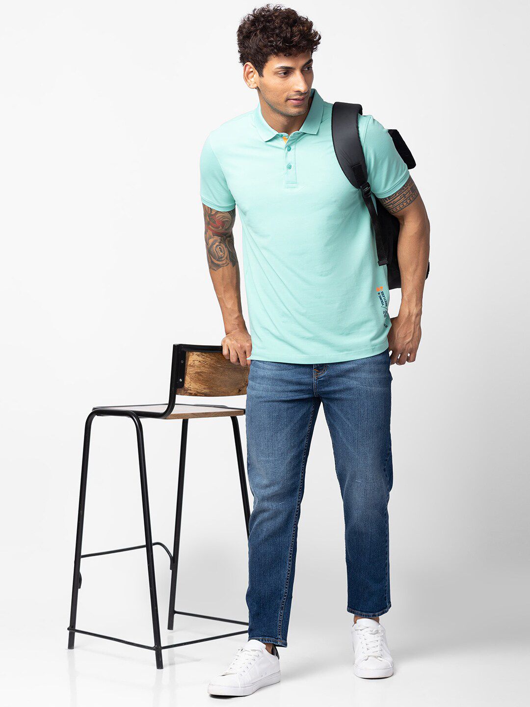 SPYKAR Men Polo Collar Slim Fit Cotton T-shirt