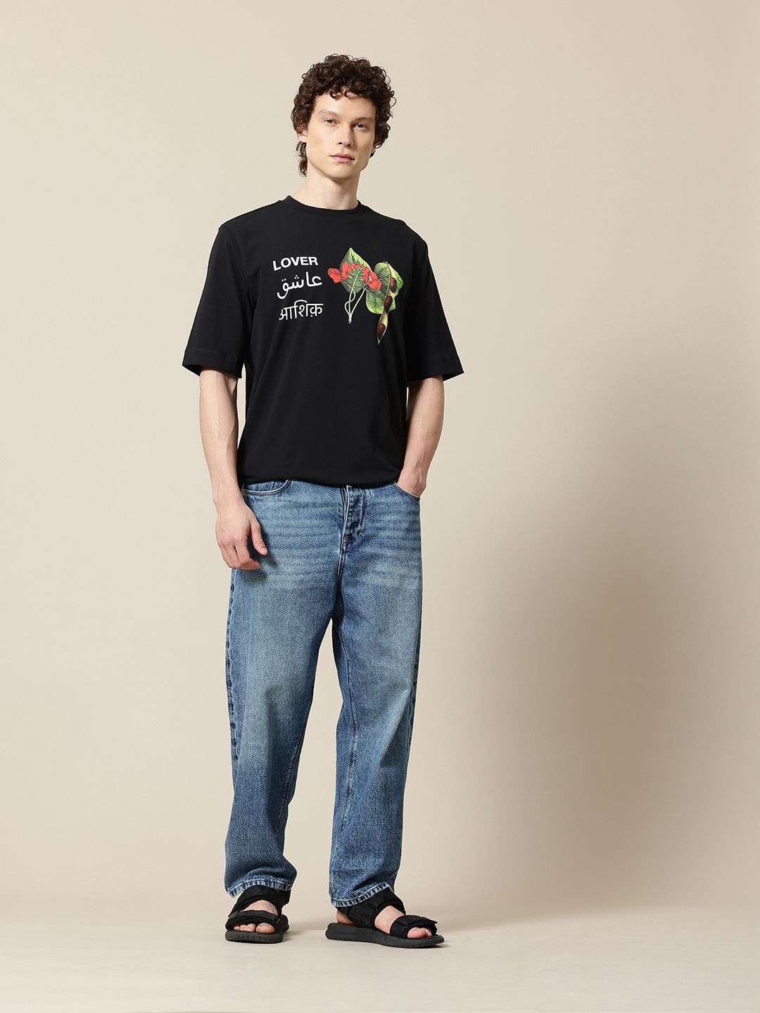 Mr Bowerbird Ashiq Printed Drop-Shoulder Sleeves Oversized T-shirt