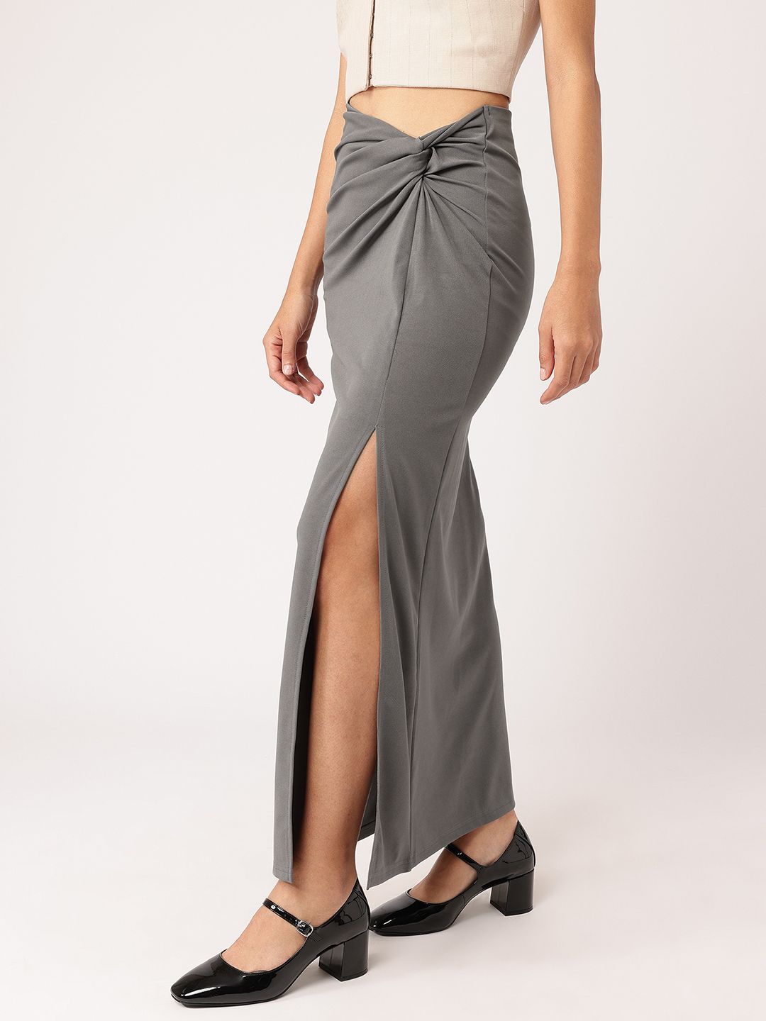 DressBerry Femme Fever Twisted Slit Maxi Skirt