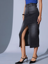STREET 9 Silt Denim Straight Midi Skirts