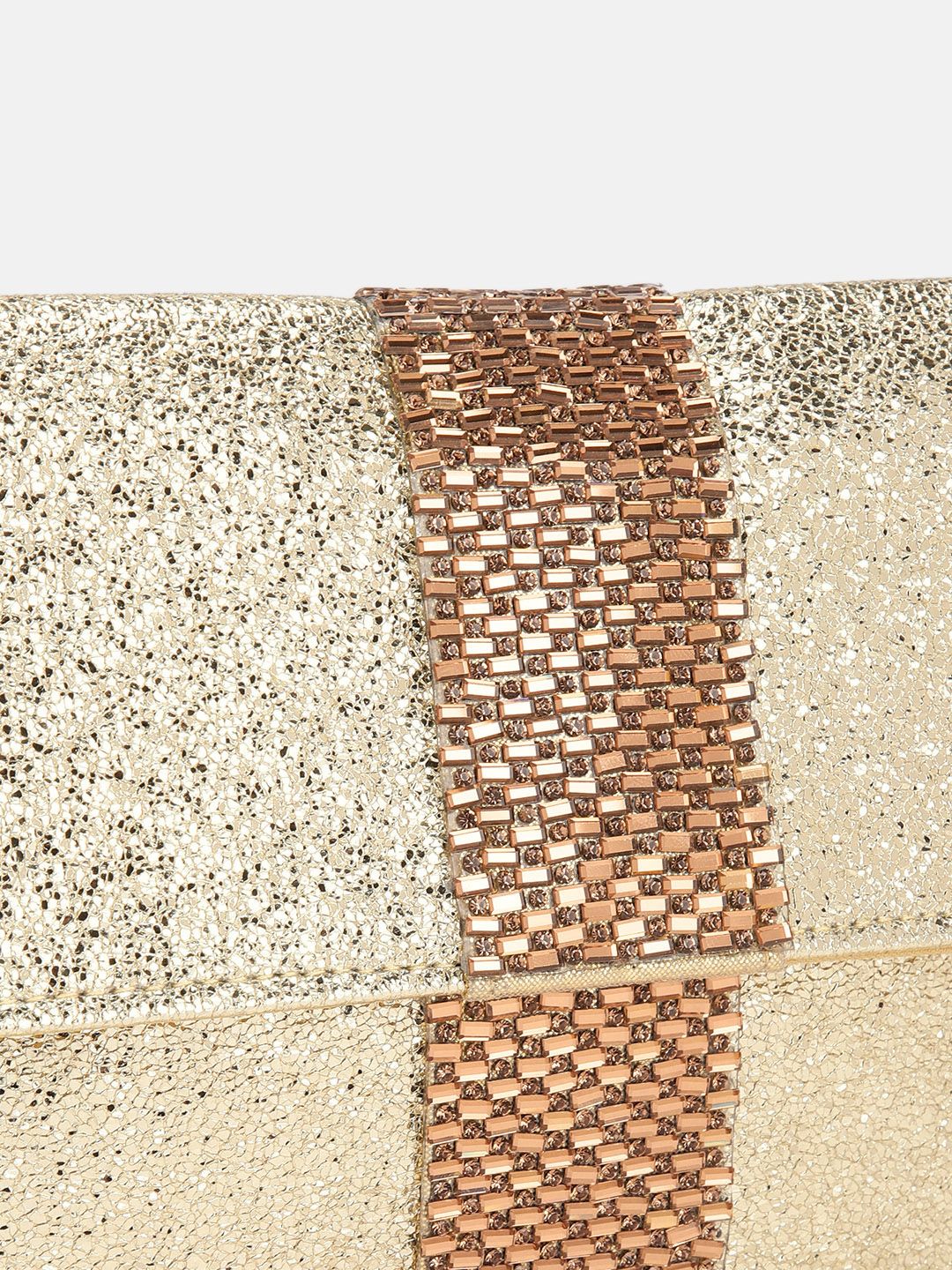 Anouk Abstract Textured Embellished Envelope Clutch
