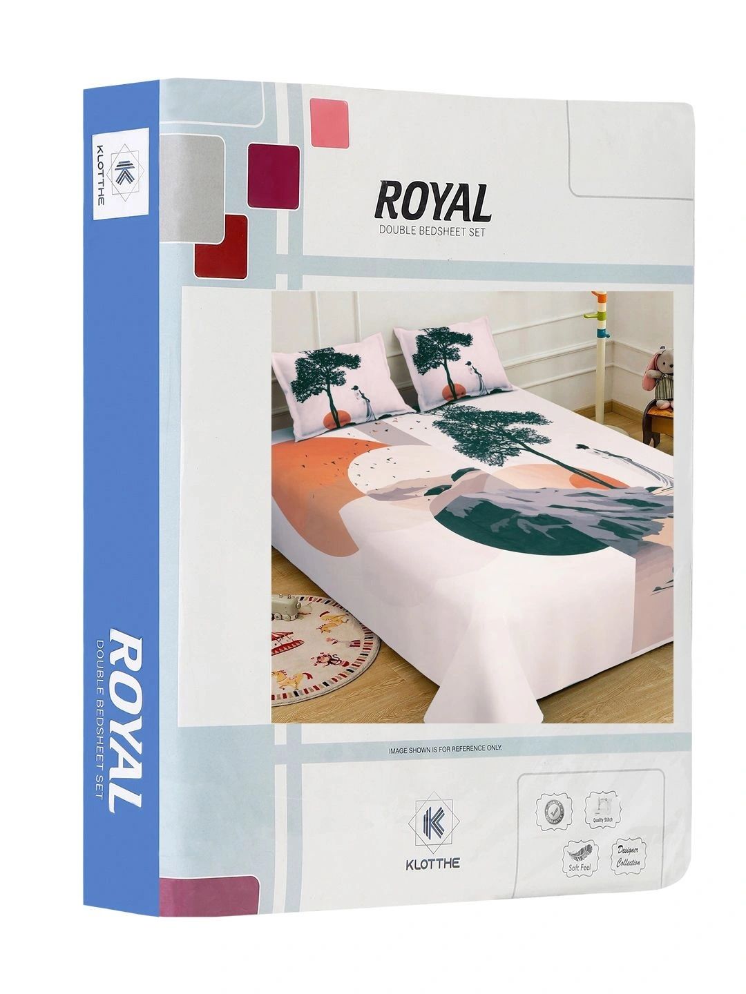 Moda Rapido X KLOTTHE Cream-Coloured & White 400 TC King Bedsheet with 2 Pillow Covers