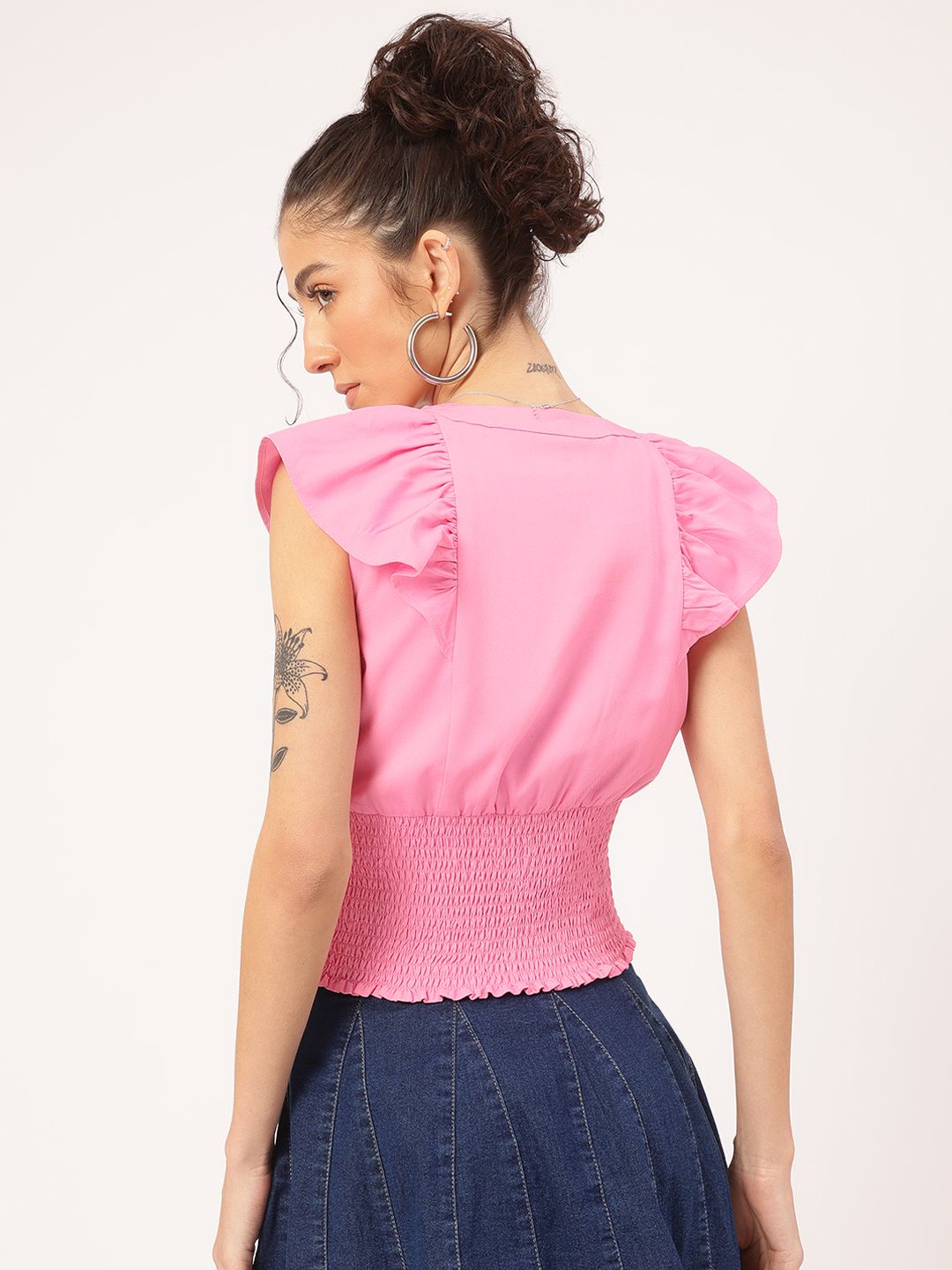 DressBerry Bubblegum Beauty Smocked Cinched Waist Top