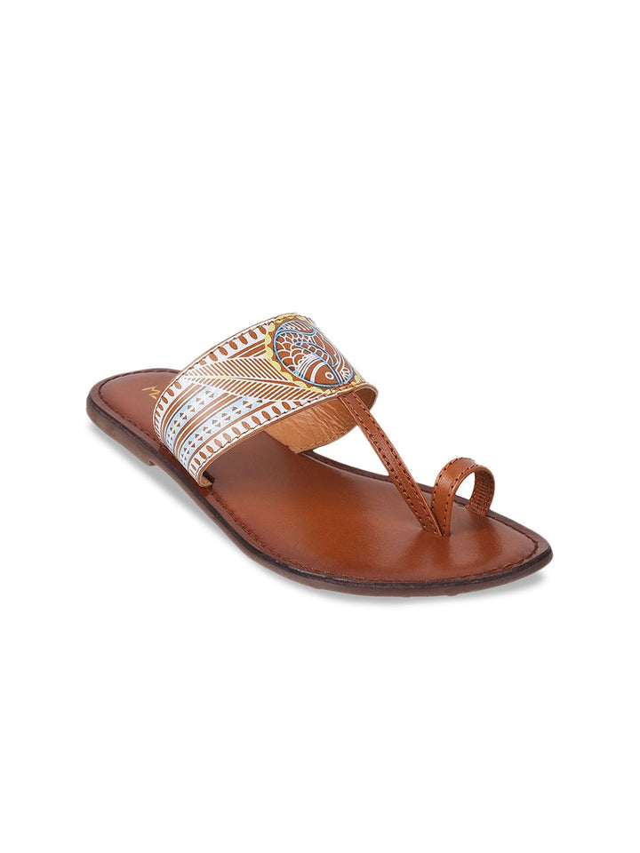 Metro Printed Leather One Toe Flats
