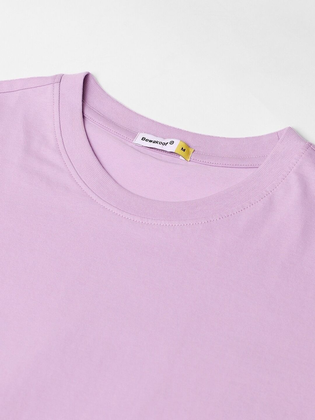 Bewakoof Purple Garfield Printed Round Neck Short Sleeves Cotton Oversized T-shirt