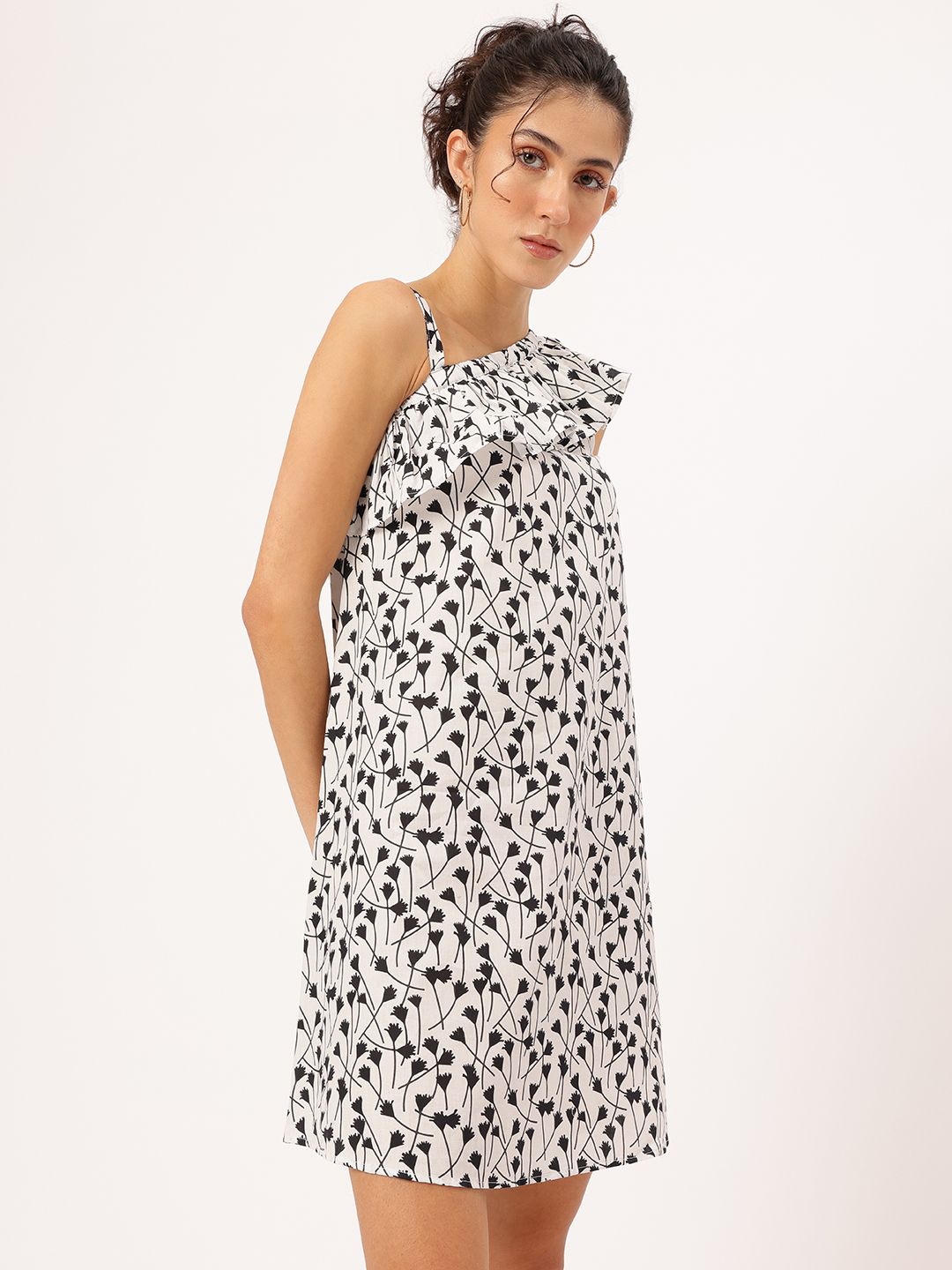 DressBerry Printed Ruffled A-Line Dress