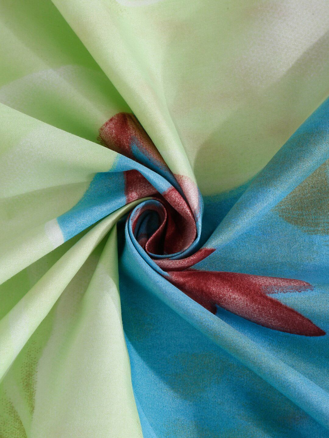 KLOTTHE Blue Floral Polycotton 300 TC King Fine Bedsheet dengan 2 Sarung Bantal-98 x 89 inci