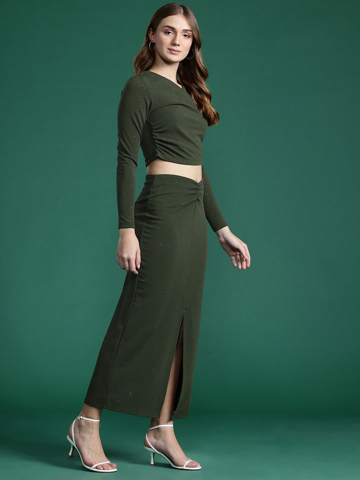 DressBerry Shimmery Ruched Detail Co-ords
