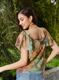 SASSAFRAS Tropical Print Top
