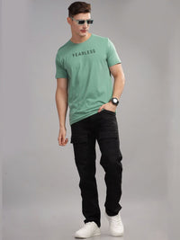 ADRO Men Typography Printed Raw Edge T-shirt