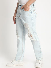 Bene Kleed Men Straight Fit Mid-Rise Highly Distressed Heavy Fade Pure Cotton Jeans