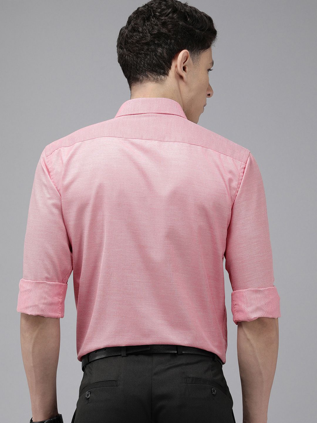 Park Avenue Self Design Slim Fit Textured Formal Shirt