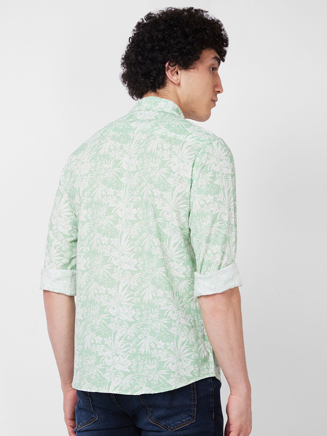 SPYKAR Floral Printed Cotton Casual Shirt