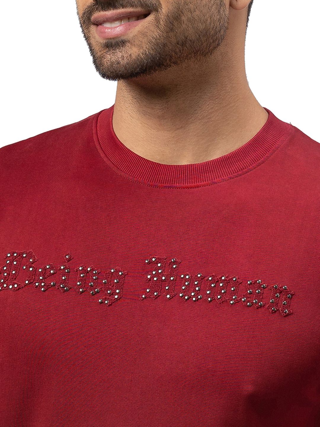 Being Human Men Red Printed Sweatshirt
