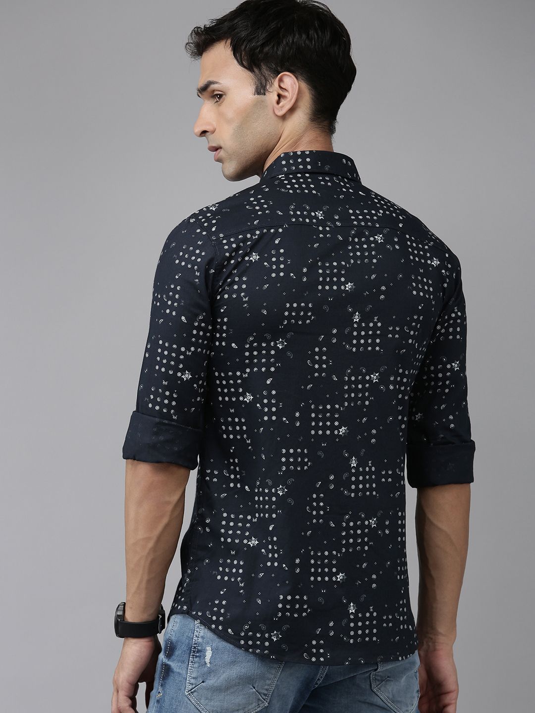 SPYKAR Cotton Slim Fit Opaque Printed Casual Shirt
