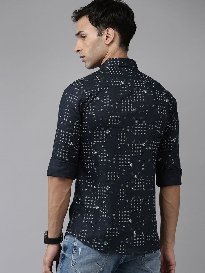 SPYKAR Cotton Slim Fit Opaque Printed Casual Shirt