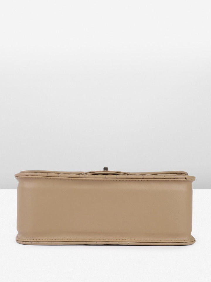 DressBerry Textured Structured Shoulder Bag with Quilted