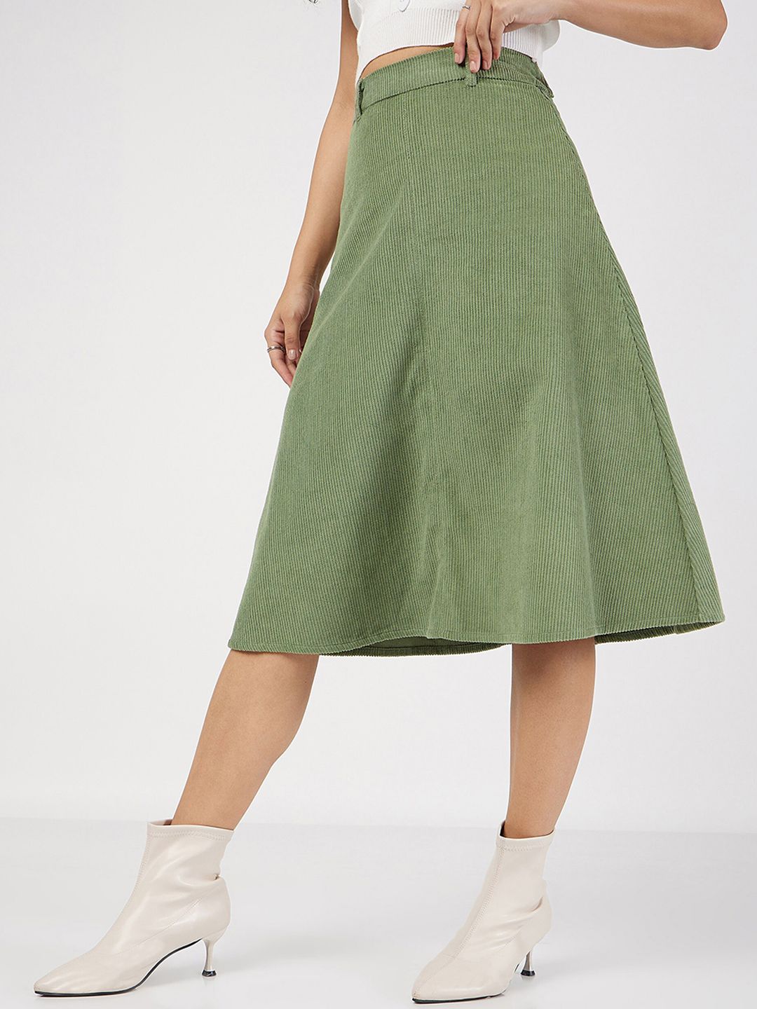 Sassafras Corduroy Cotton Pure A-Line Midi Skirt
