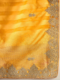 Saree mall Striped Gotta Patti Organza Sarees