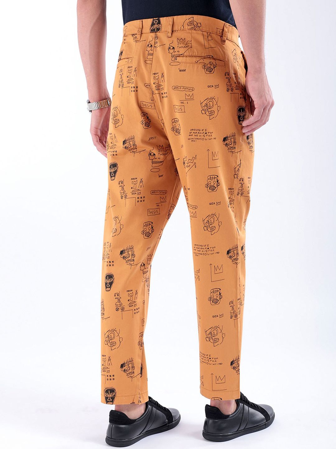 The Indian Garage Co Men Printed Mid Rise Cotton Loose Fit Trousers