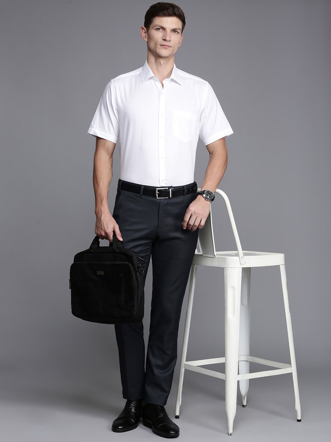Raymond Men Checked Slim Fit Formal Trousers
