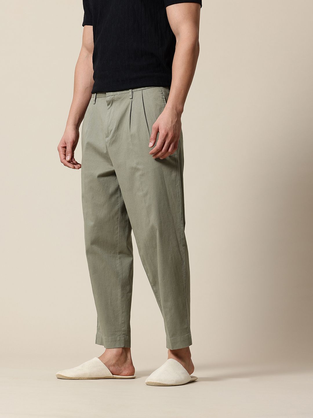 Mr Bowerbird Men Oversized Fit Pleated Korean Trousers