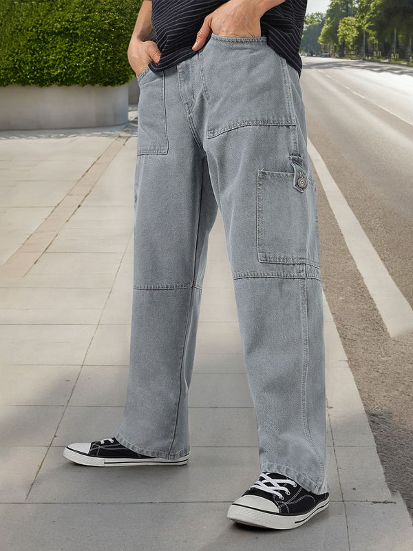 Urbano Fashion Men Loose Relaxed Fit Mid-Rise Jeans