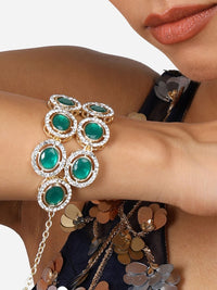 Set Mutiara Zaveri 2 Gelang Lilit Berlian Austria Bersalut Emas