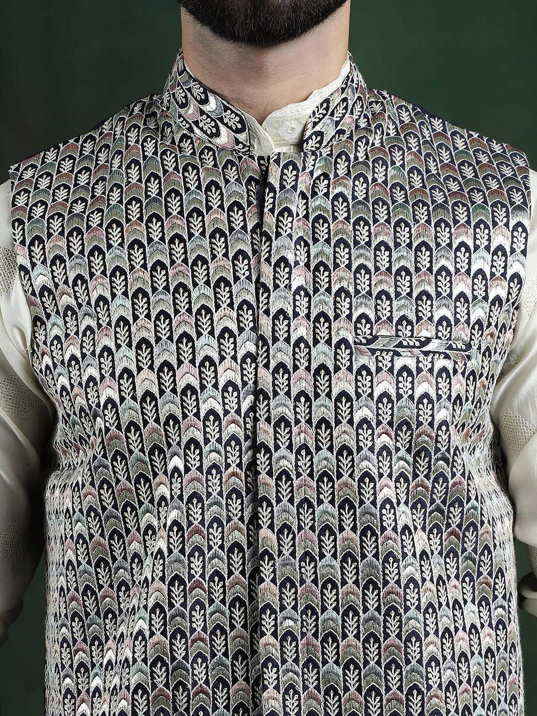 Jaket Nehru Sutera Premium SOJANYA Sulam