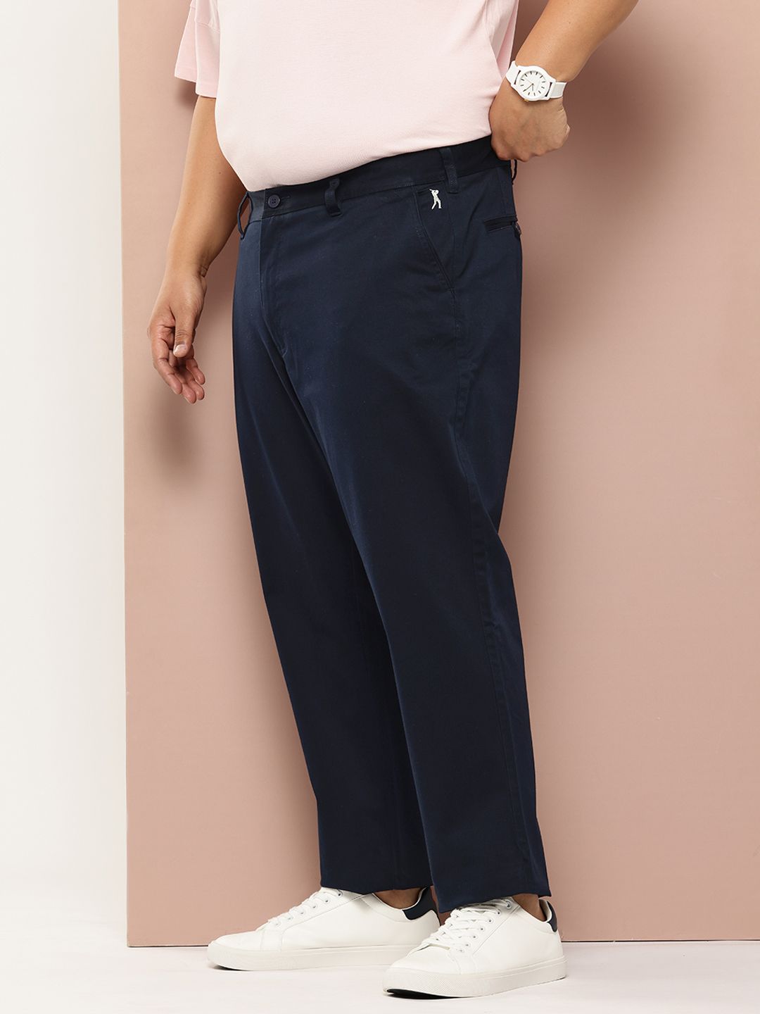 Thomas Scott Men Plus Size Straight Fit Easy Wash Chinos Trousers