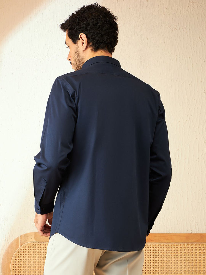 DENNISON Smart Spread Collar Cotton Formal Shirt