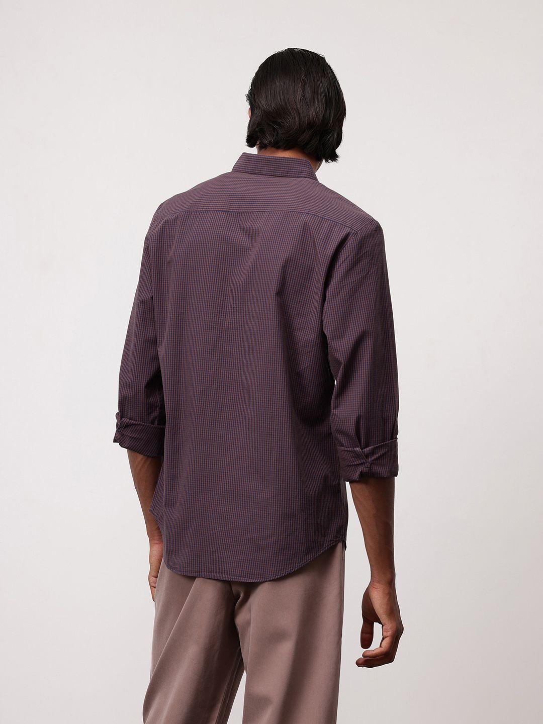 ether Classic Fit Gingham Checks Pure Cotton Shirt