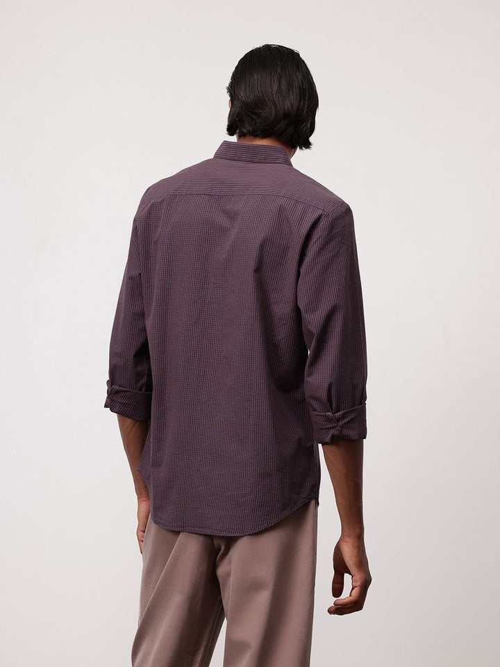 ether Classic Fit Gingham Checks Pure Cotton Shirt