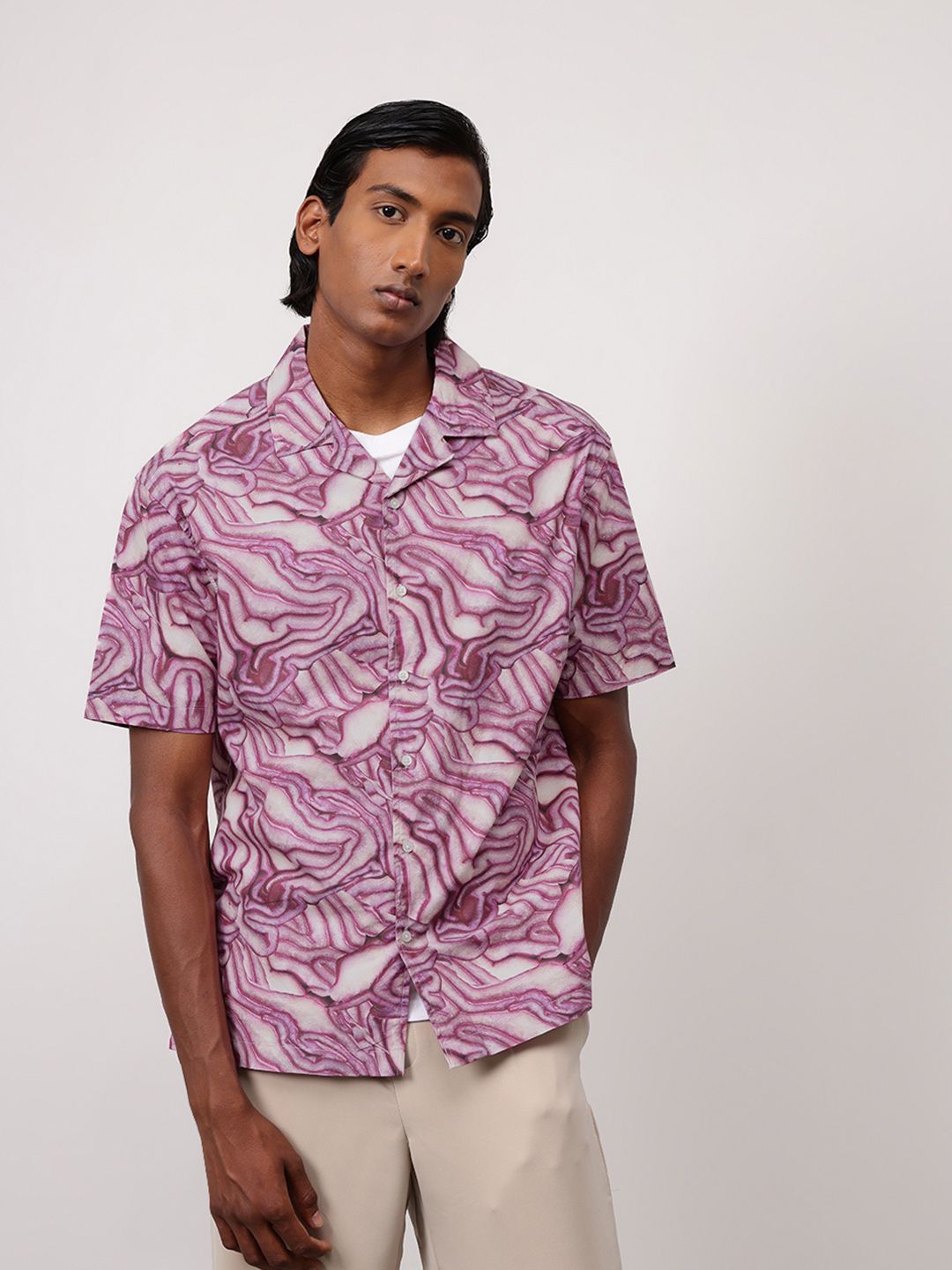 ether Comfort Fit Printed Organic Cotton Shirt