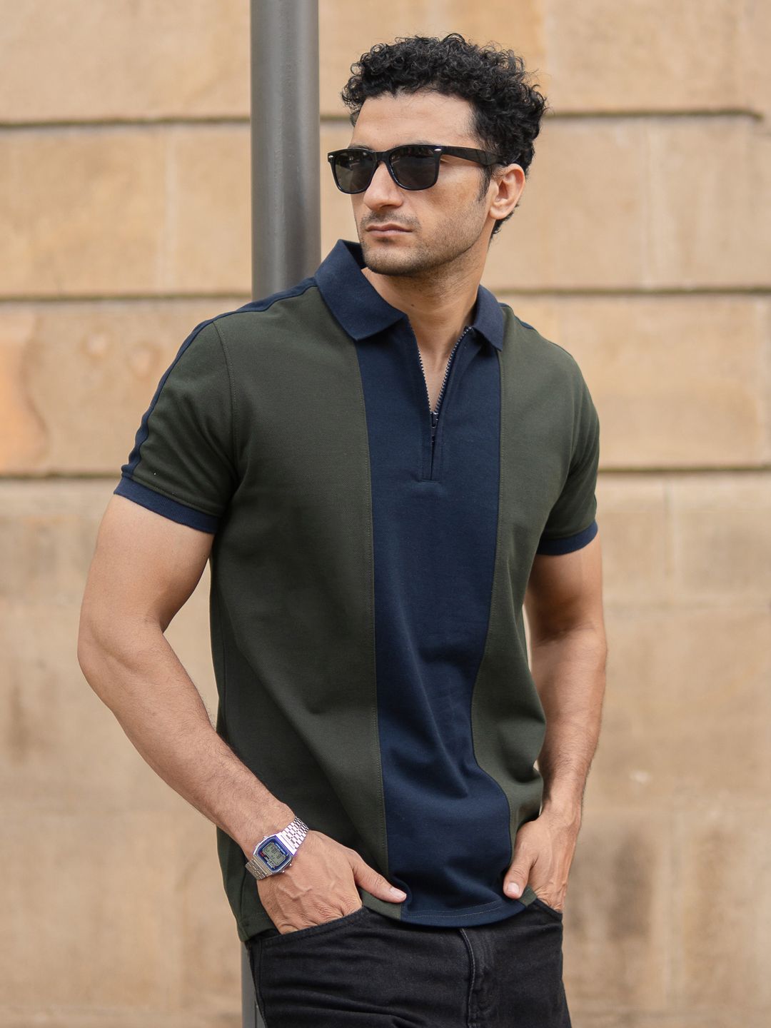 Powerlook Men Panneled Polo Tshirt ss25