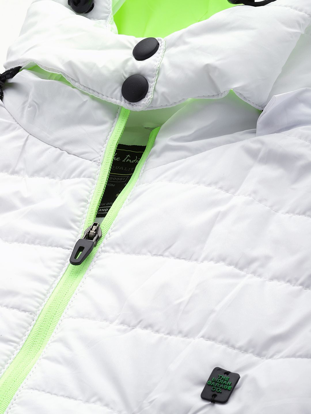 The Indian Garage Co Men Zip-Front Puffer Jacket with Detachable Hood