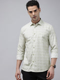 Park Avenue Slim Fit Opaque Striped Pure Cotton Casual Shirt
