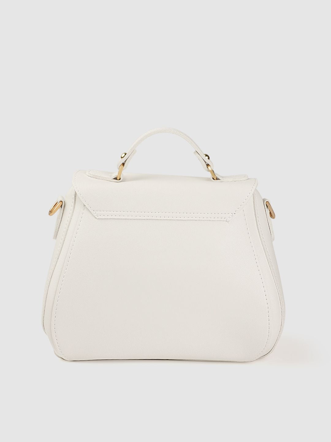 Lino Perros White Solid Satchel