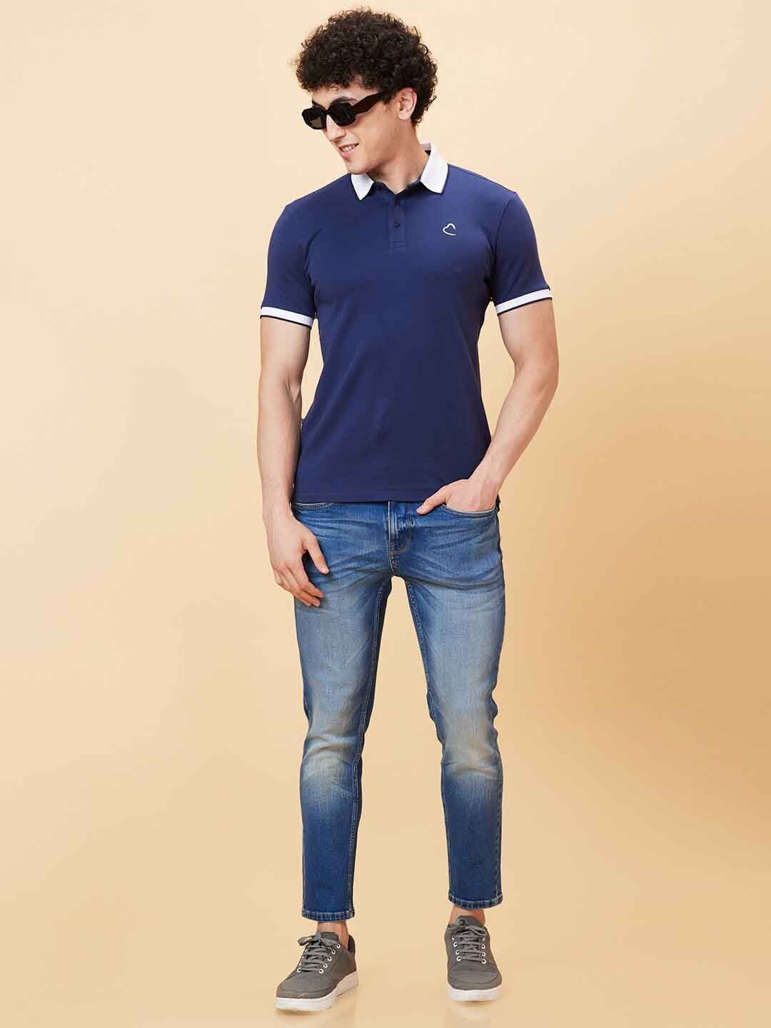 Being Human Polo Collar Cotton Applique T-shirt