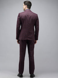 Park Avenue Checked Super Slim Fit Notched Lapel Collar 2 Piece Formal Suit