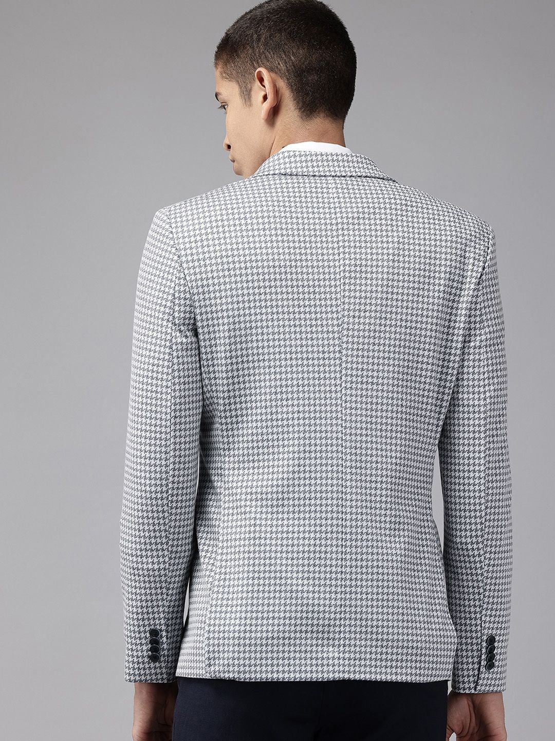 Park Avenue Geometric Printed Slim Fit Blazer