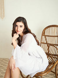Berrylush Bell Sleeve Georgette A-Line Dress
