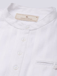 House of Pataudi Band Collar Striped Rozana Kurta