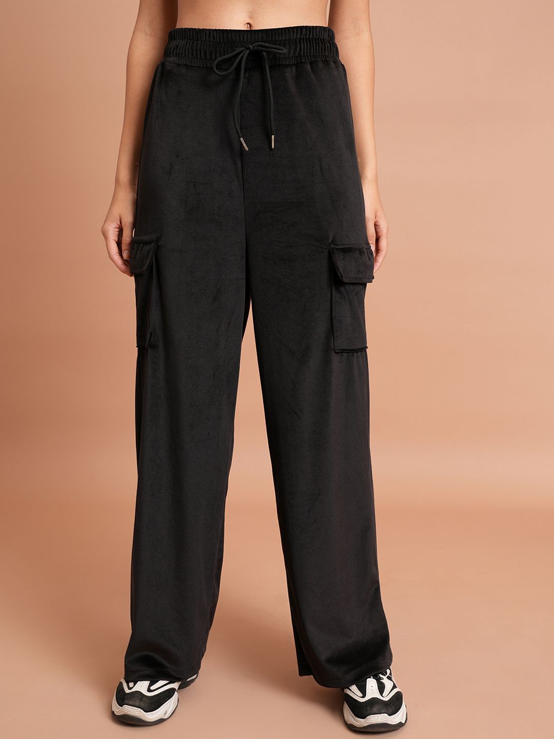 Tokyo Talkies Hooded Crop Sweatshirt & Wide Leg Cargo Trousers