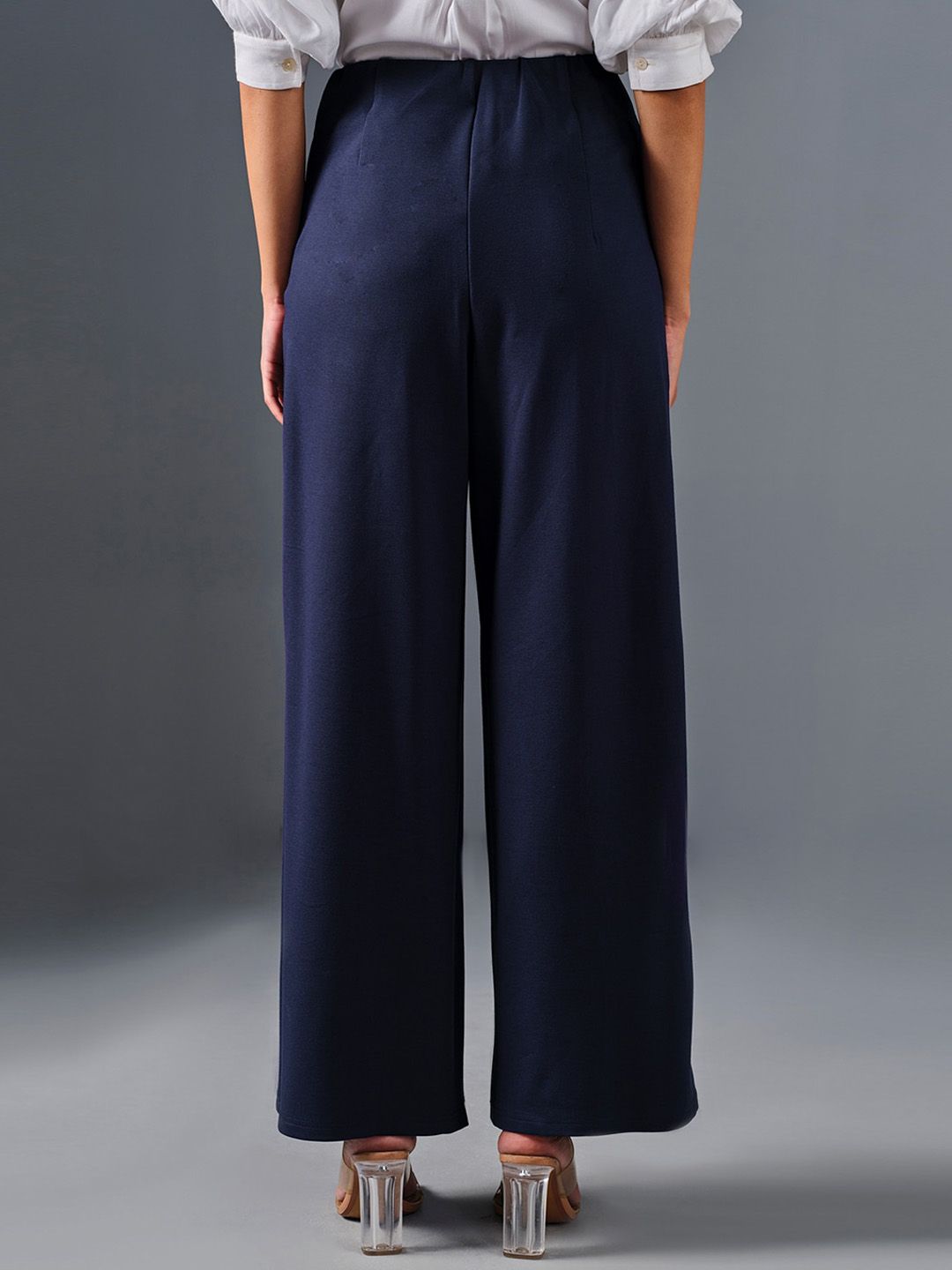 AND Women Mid Rise Flared Parallel Trousers