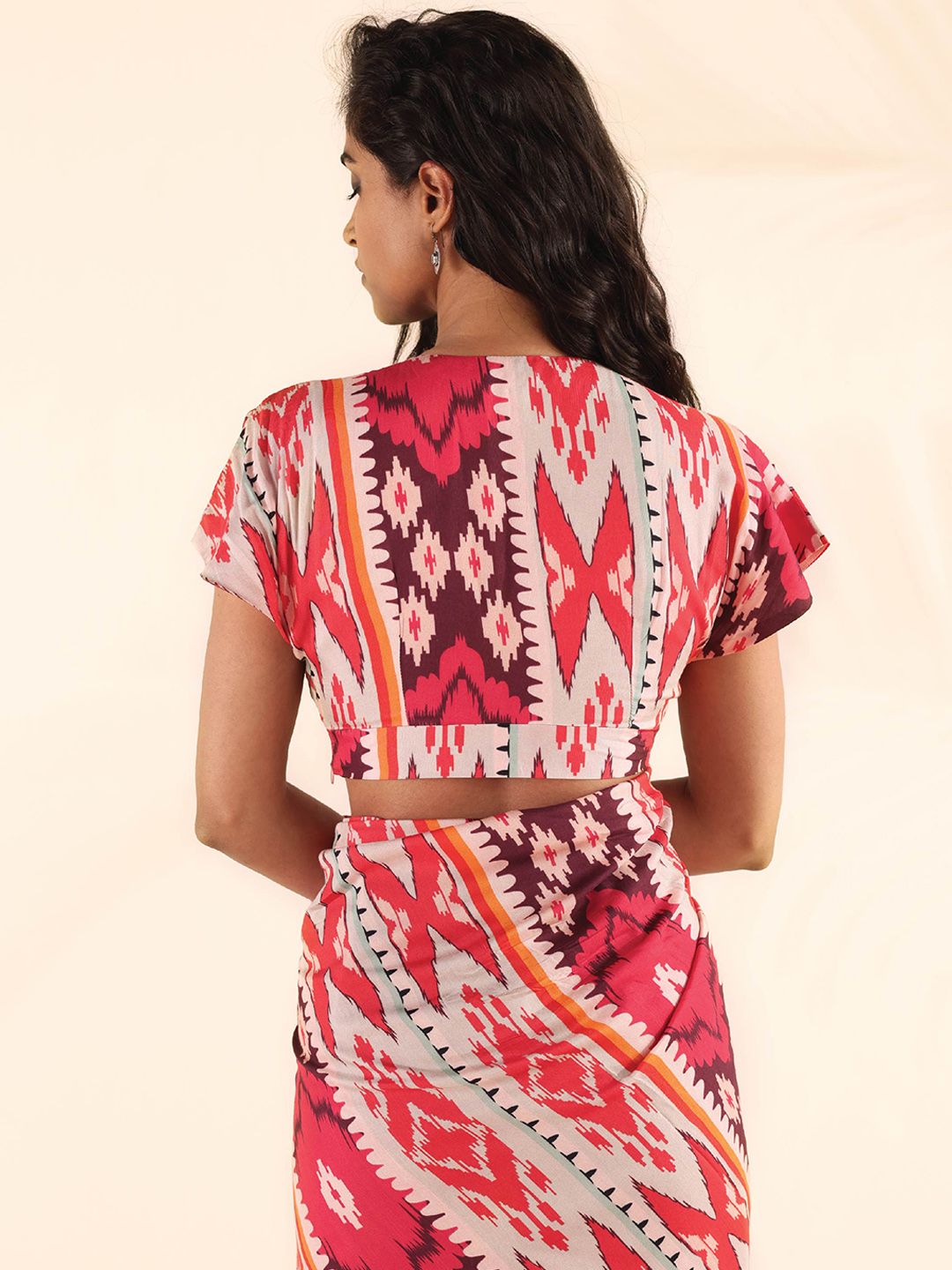 trueBrowns Printed Saree Blouse