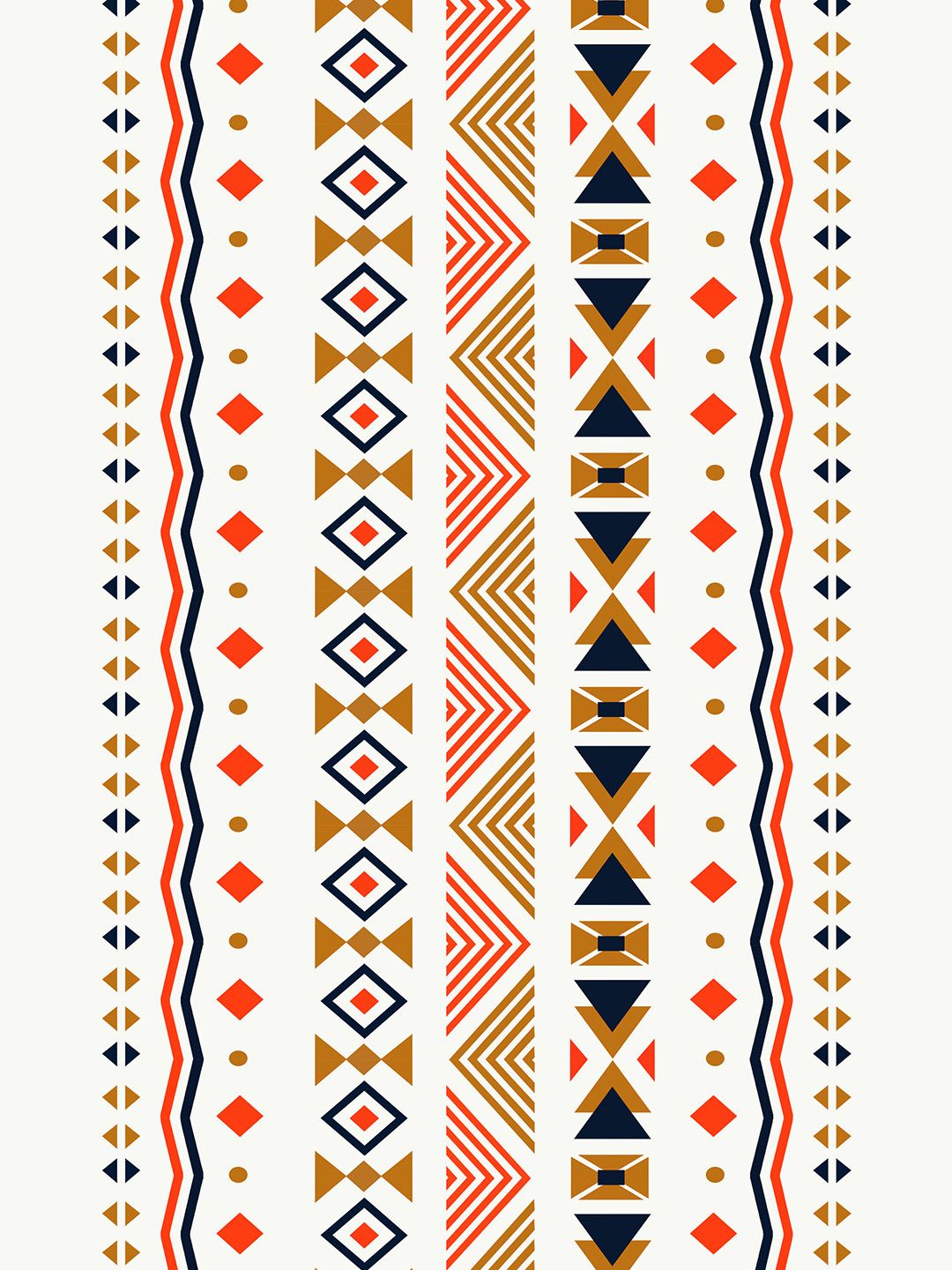Story@home Set of 2 White & Mustard Geometric Room Darkening Door Curtain