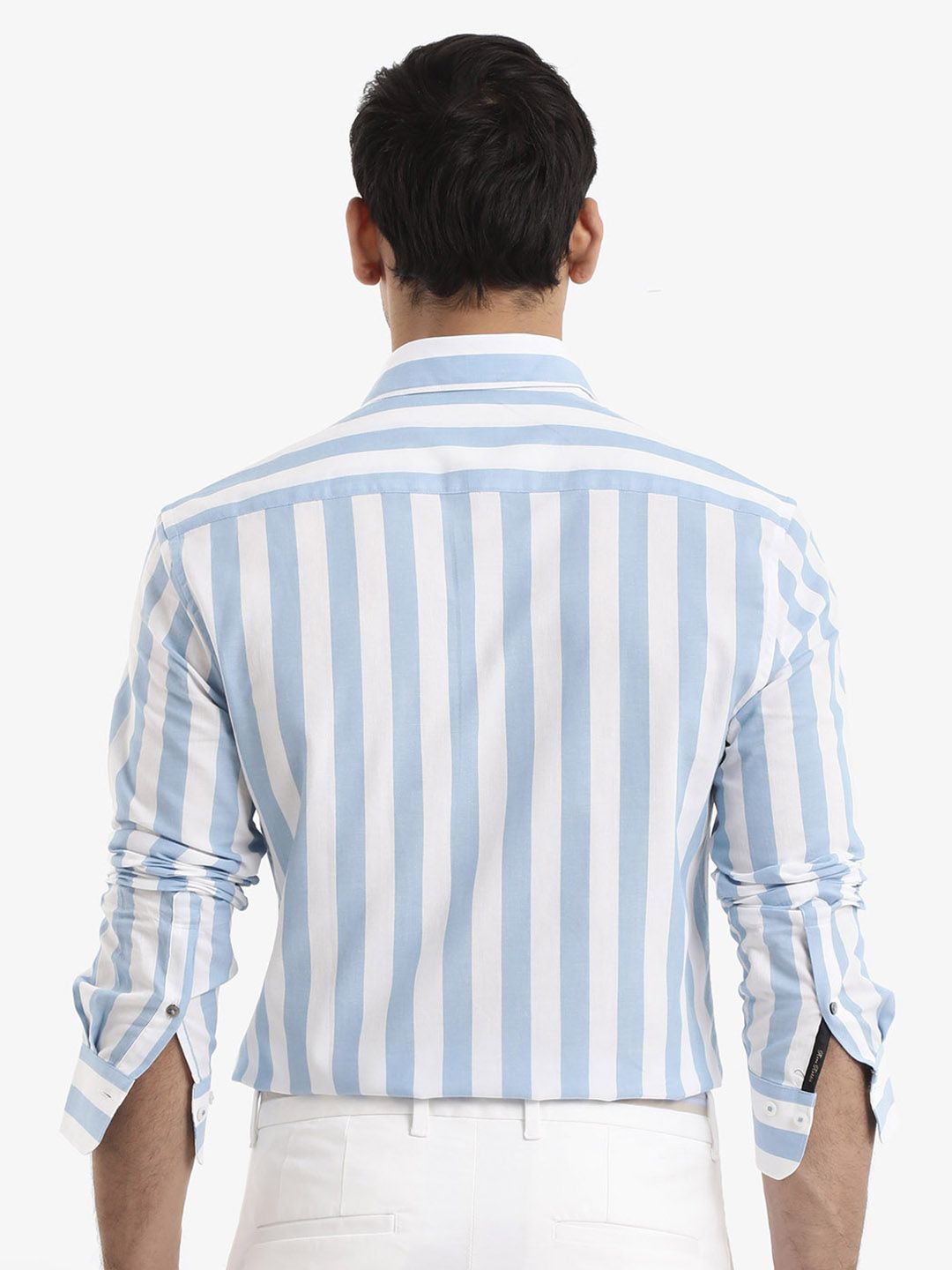 RARE RABBIT Men Leeds Slim Fit Vertical Striped Cotton Shirt
